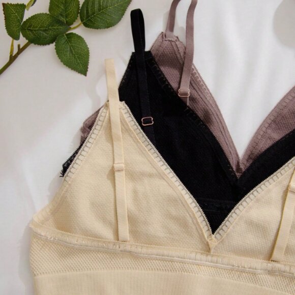 Plus 3pcs Solid Cami Bra - Picture 3 of 5